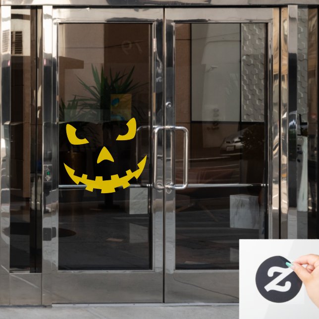 Autocollant Pour Fenêtre Visage Jack-o-lanterne éffrayant (Porte de bureau)
