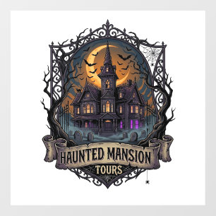 Autocollant Pour Fenêtre Visites de manoir hanté Halloween Maison gothique 
