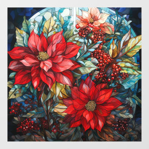 Autocollant Pour Fenêtre Vitrage de Noël Poinsettia Clou de fenêtre