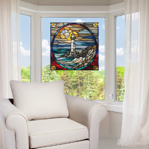 Autocollant Pour Fenêtre Vitrail Faux Phare Classique