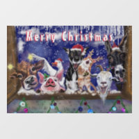 Vitrine de Noël Cling Funny Animal Celebration
