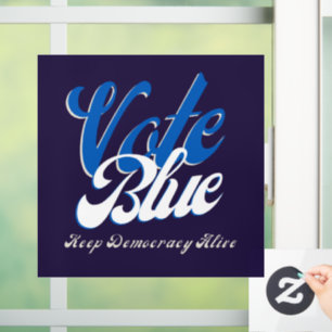 Autocollant Pour Fenêtre Vote Blue Retro Style Word Art