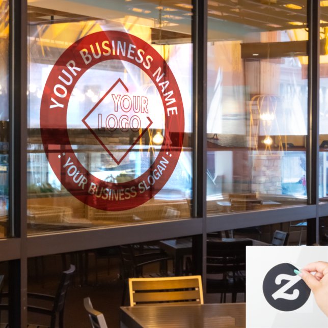 Autocollant Pour Fenêtre Votre logo d'entreprise  (Fenêtre du restaurant)