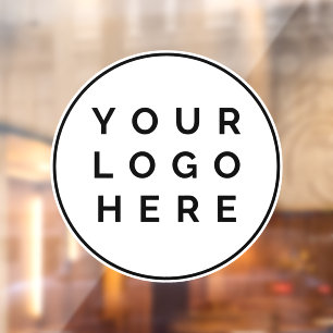 Autocollant Pour Fenêtre Votre logo d'entreprise ici Cercle noir