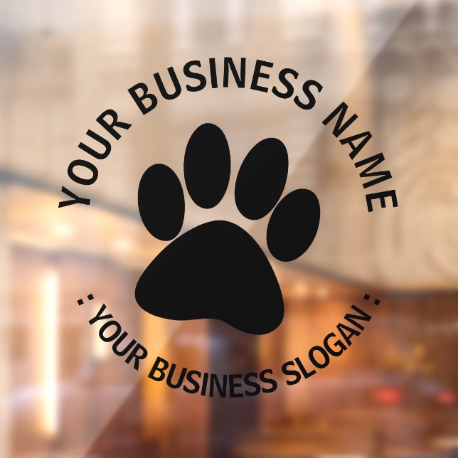 Autocollant Pour Fenêtre Votre logo d'entreprise Patte de l'animal de compa (Feuille 2)