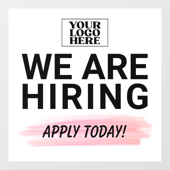 Autocollant Pour Fenêtre Votre logo Nous recrutons Postulez dès aujourd'hui (Feuille)