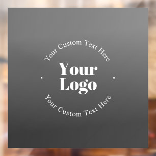 Autocollant Pour Fenêtre Votre logo ou design d'entreprise & texte modifiab