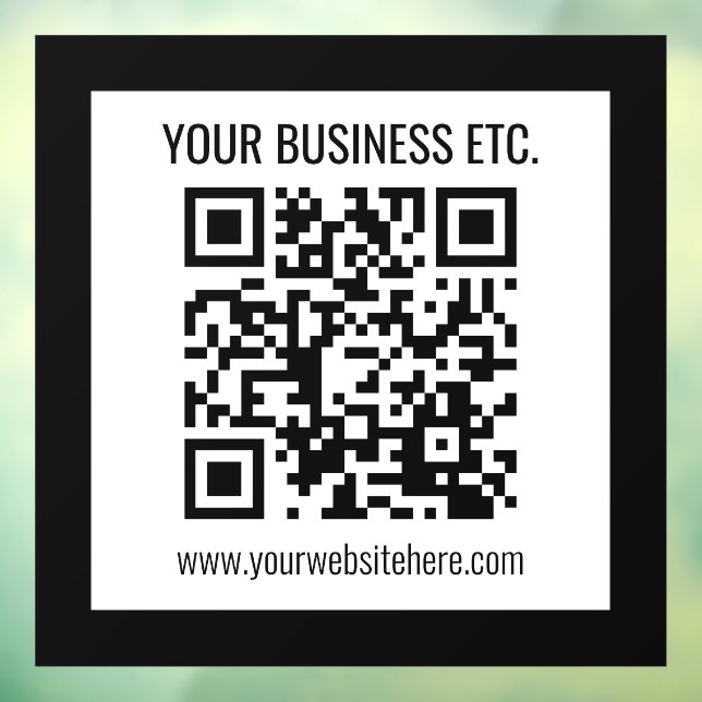 Autocollant Pour Fenêtre Votre nom d'entreprise et code QR modifiable (Feuille 3)