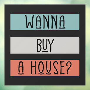 Autocollant Pour Fenêtre vouloir acheter vendre maison Immobilier Maison ré