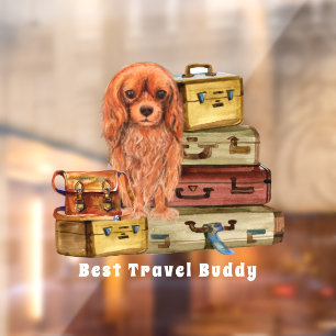 Autocollant Pour Fenêtre Voyager avec mon Ruby Cavalier King Charles