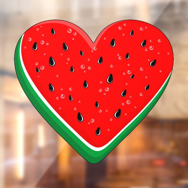 Autocollant Pour Fenêtre Watermelon Heart Valentine's Day Free Palestine (Feuille 2)