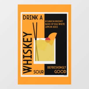 Autocollant Pour Fenêtre Whiskey Sour Cocktail Napkin