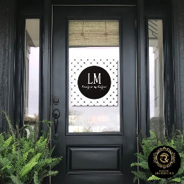 Autocollant Pour Fenêtre White & Black Bow Monogram