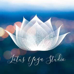 Autocollant Pour Fenêtre White Lotus Flower Art Élégant Unique Studio Yoga