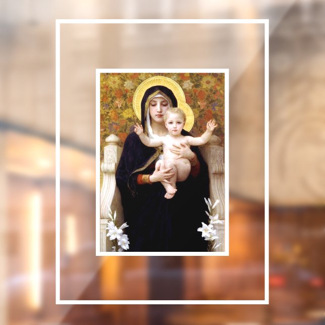 Autocollant Pour Fenêtre William Bouguereau Vierge et Enfant (Feuille 2)