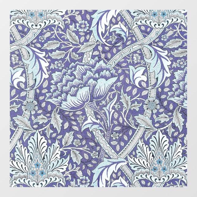 Autocollant Pour Fenêtre William Morris Windrush fleurs bleues (Feuille)
