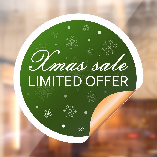 Autocollant Pour Fenêtre Xmas Sale Limited Offer - Green Gold (Feuille 2)