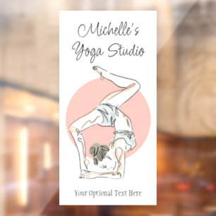 Autocollant Pour Fenêtre Yoga Femme texte personnalisé