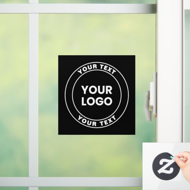 Autocollant Pour Fenêtre Your Uploaded Logo + Bold Circular Text  (Maison)