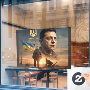 Autocollant Pour Fenêtre Zelenskyy Le Président ukrainien Fenêtre Clôture