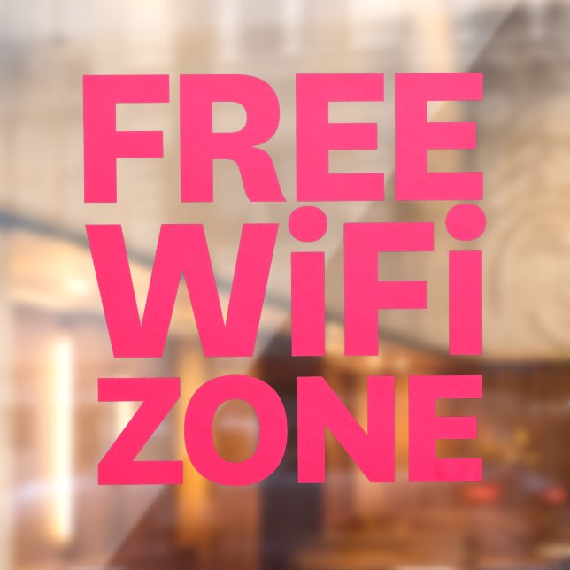 Autocollant Pour Fenêtre Zone WiFi gratuite Café Donut Shop Business (Feuille 2)