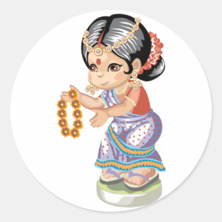 Autocollant pour fille indienne