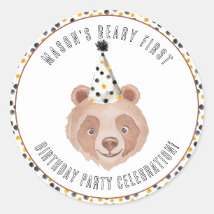 Autocollant pour la première fête d'anniversaire d