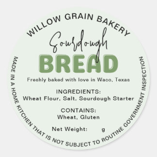 Autocollant pour pain au levain Sourdough Bread de