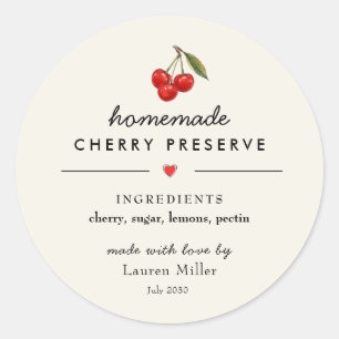 Autocollant pour pot de Confiture de Cerises Maiso