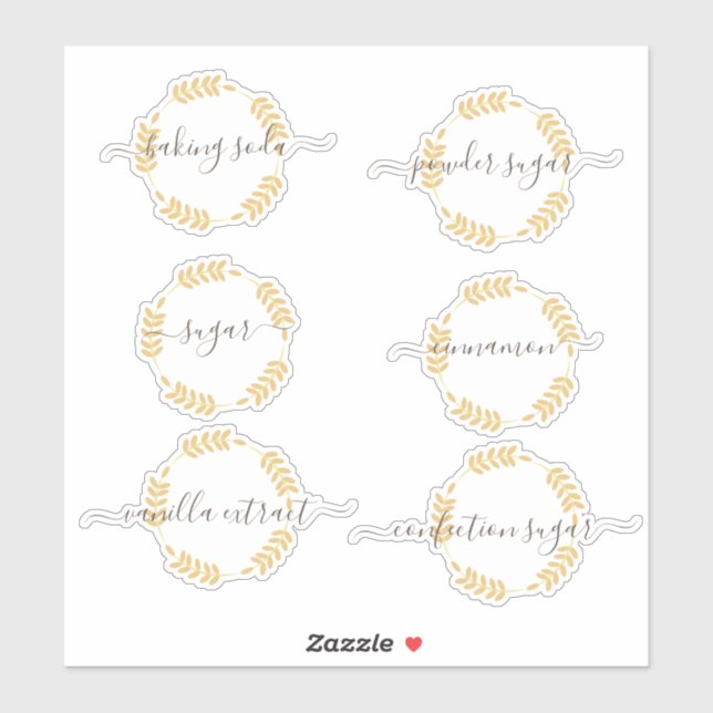 Autocollant pour pot de rangement de garde-manger  (Feuille)