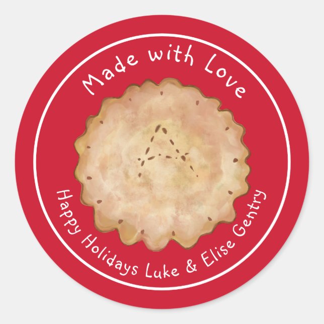 Autocollant pour tarte aux pommes Rustic Made with (Devant)
