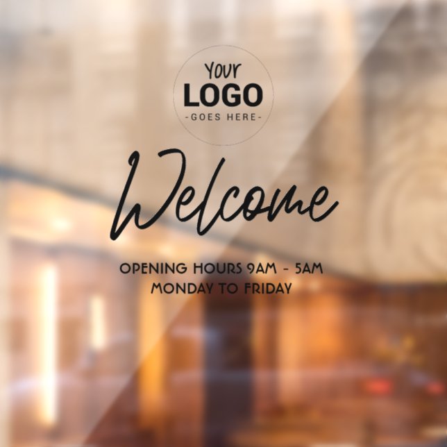 Autocollant pour vitrine d'entreprise avec message (Feuille 2)