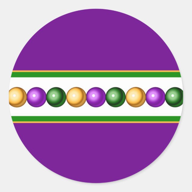 Autocollant pourpre Mardi Gras Beads (Devant)