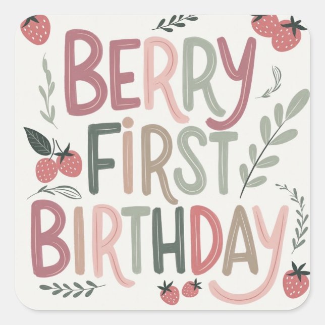 Autocollant premier anniversaire de Berry pour fil (Devant)