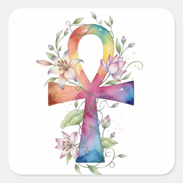 Autocollant Premium Ankh Aquarelle (Devant)