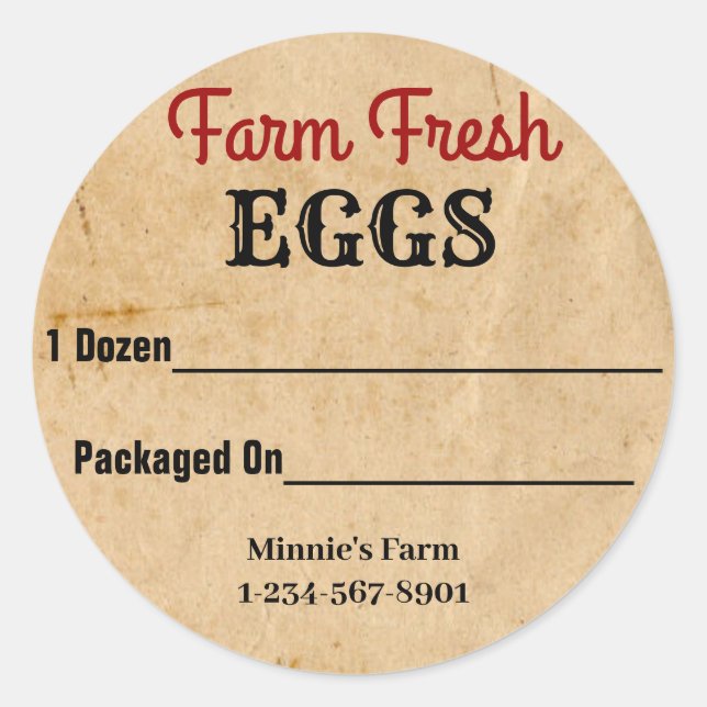 Autocollant produit OEufs frais de ferme (Devant)