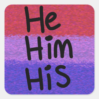 Autocollant pronom masculin bisexuel