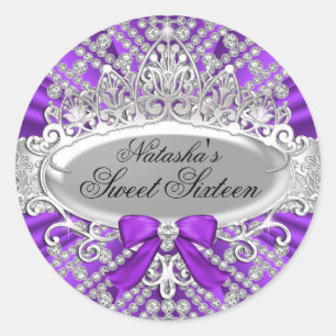 Autocollant Purple Diamond & Tiara Sweet 16