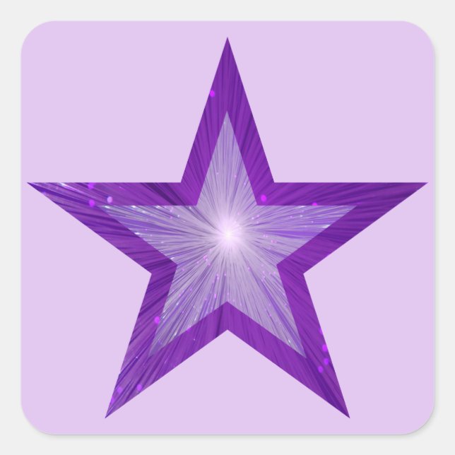 Autocollant Purple Star carré violet clair (Devant)