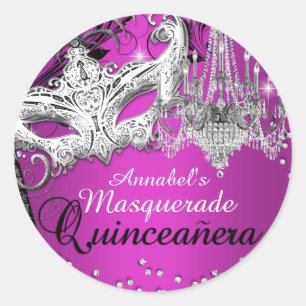 Autocollant Quinceanera Mascarade Lustre Rose Chau