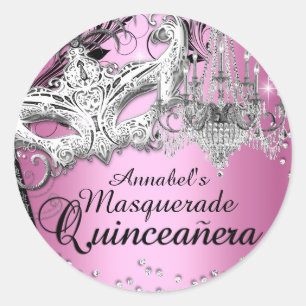 Autocollant Quinceanera Rose Mascarade Lustre