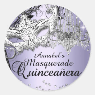 Autocollant Quinceanera Violet Mascarade Lustre
