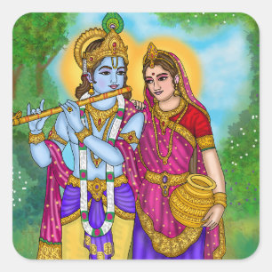 Autocollant Radha Krishna