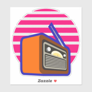 Autocollant Radio Rétro Graphisme Musique Classi