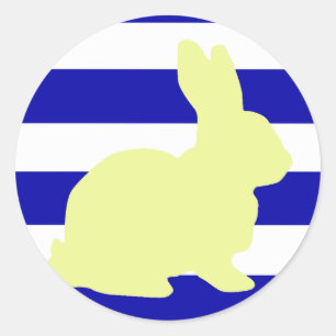 Autocollant rayures de lapin mignon et funky