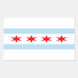 Autocollant rectangle du drapeau de Chicago