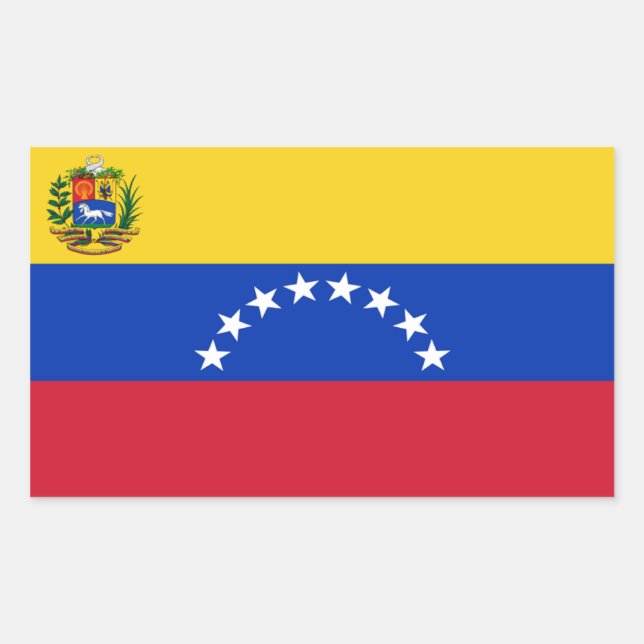 Autocollant Rectangle du drapeau du Venezuela (Devant)