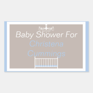 Autocollant Rectangle Élégant Lustre Baby Shower