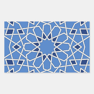 Autocollant rectangle en mosaïque mauresque