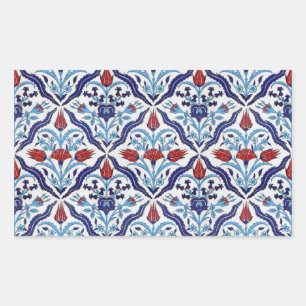 Autocollant rectangle en tuile turque